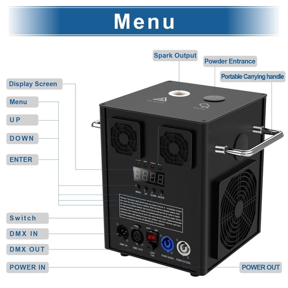 JAJALUYA 2PCS Cold Spark Machine 700W Smart DMX Control Stage Effect Firework Machine for Party Wedding Musical Show