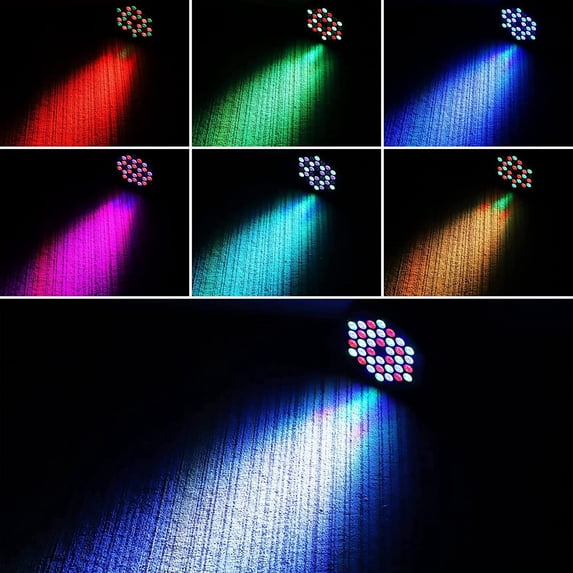 JAJALUYA Stage Lights,36 LED Rechargeable DJ Par Lights, RGB Party Lights with Sound Activation & Remote & DMX Control for Birthday Christmas Bar Wedding,4 Packs