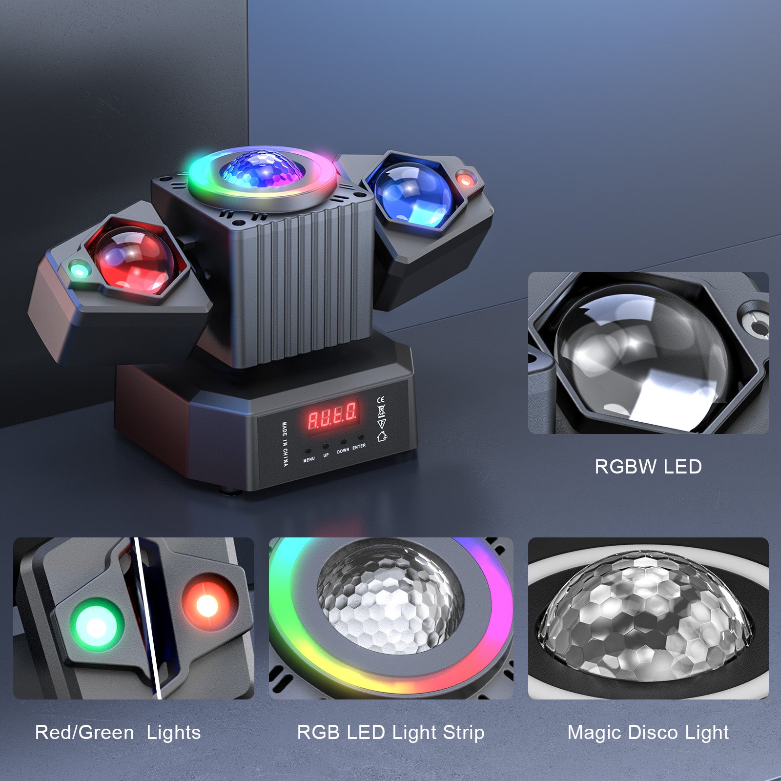 1-Pack 65W RGBW Dual-Arm Stage Light with Starry Effect - Remote/DMX512/Auto/Sound Control for DJ Parties & Events