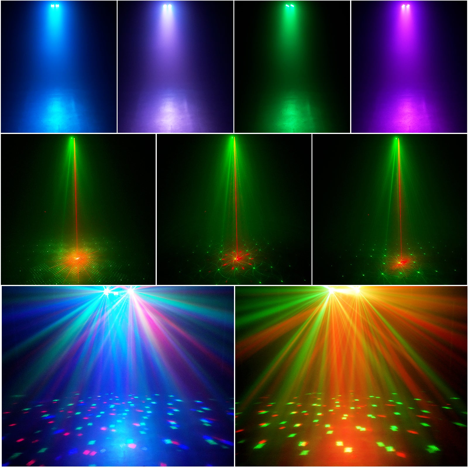 DJ Light with Stand 5-in-1 Rotating RGB Balls & Remote – UV LED, Strobe, Sound-Activated Lighting for Parties, Weddings, Disco Clubs