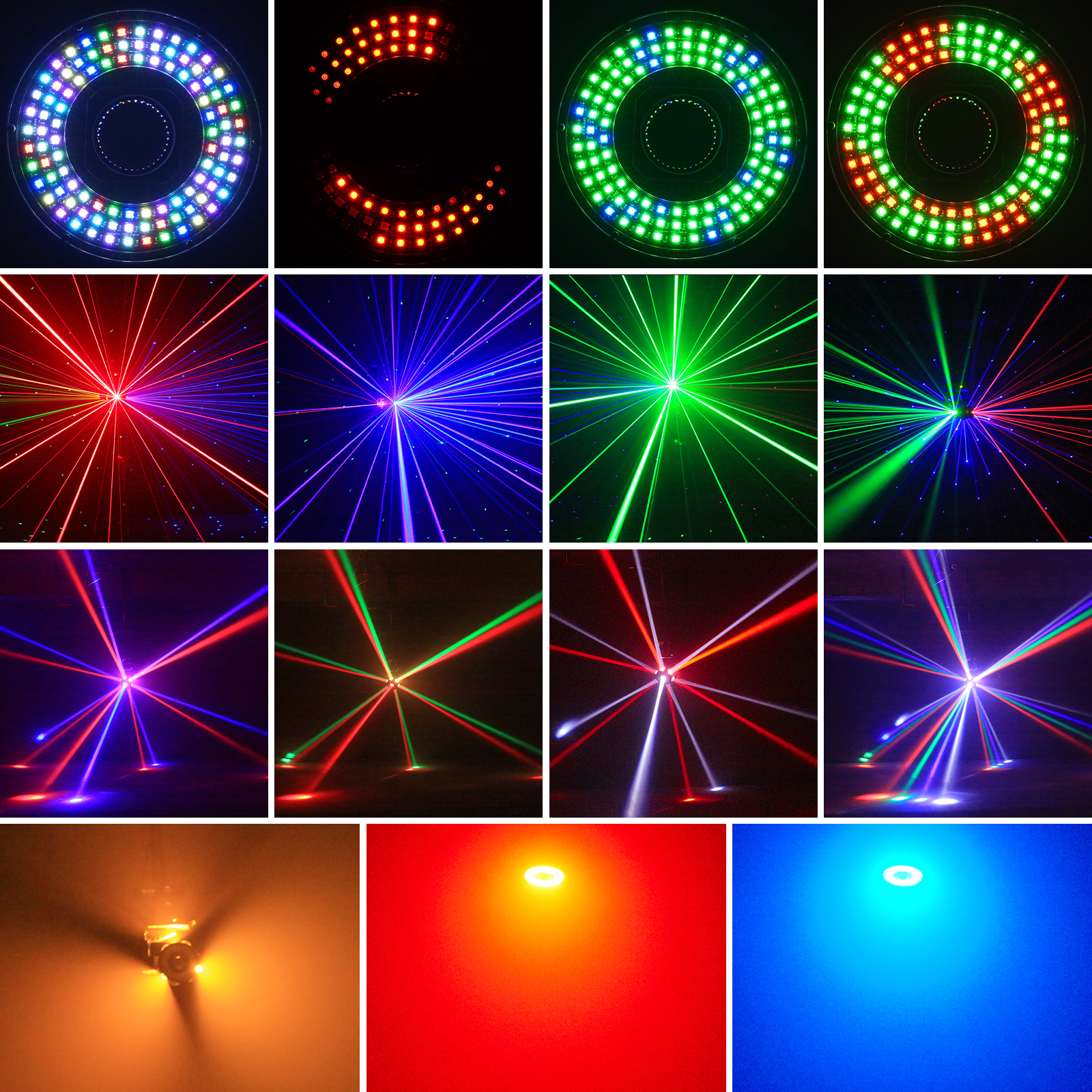 2Pack 160W RGBW LED Moving Head Beam Light w/ DMX512 & Sound Control, 540° Rotation for Stage/Club