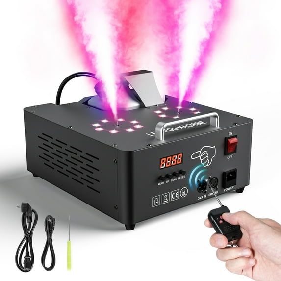 2000W Double-tube Adjustable Fog Machine DMX512 RGB 3-in-1 Led Stage Smoke Machines for Party/ Wedding/ Stage
