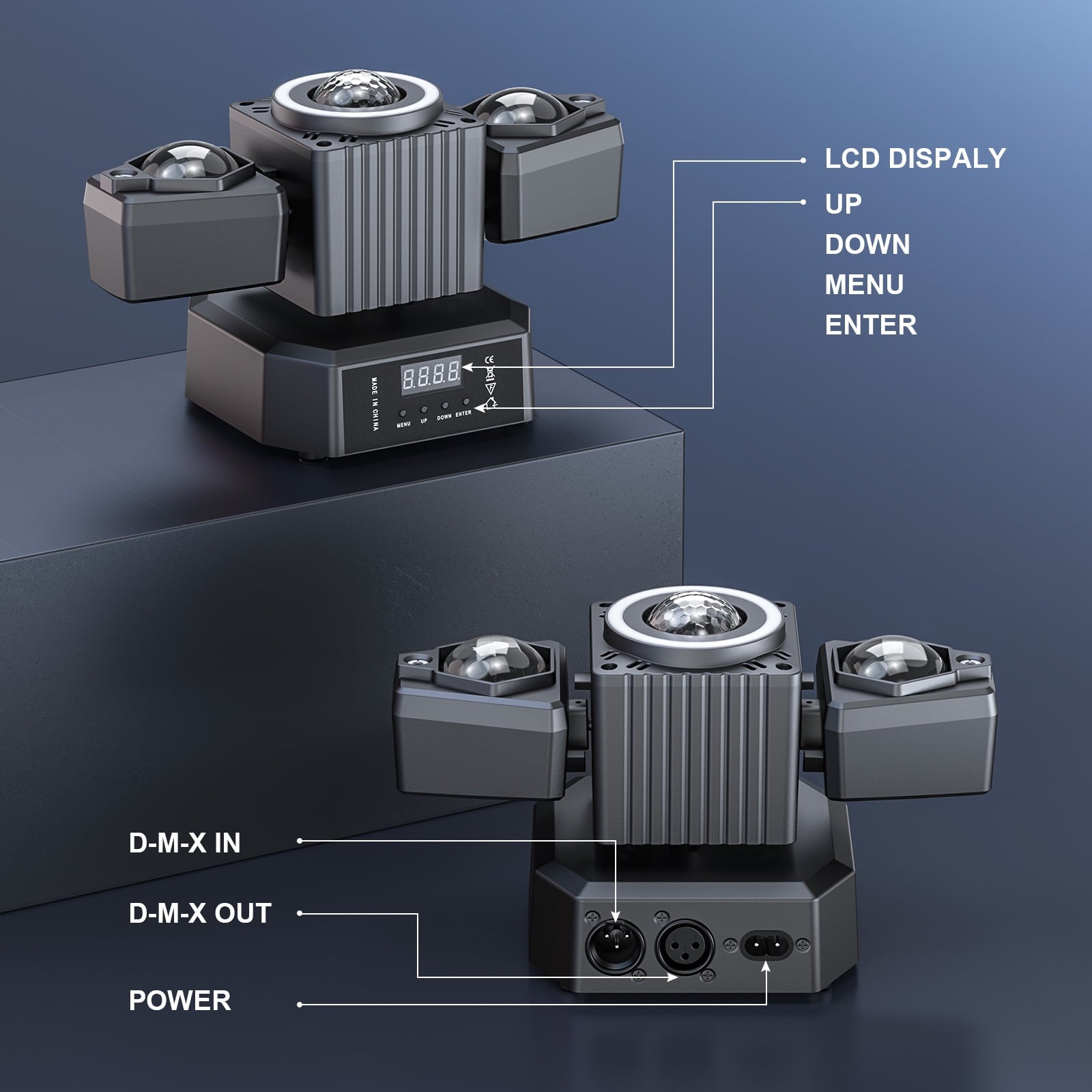 2-Arm Moving Head Light 105W RGBW LED Disco Stage Lighting Beam DMX for Party DJ