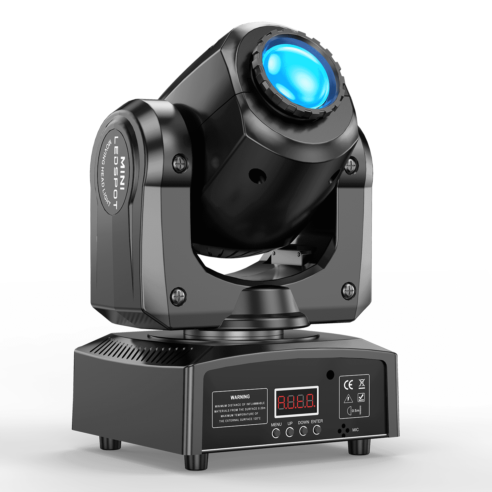 120W Moving Head Spotlights – 8 Gobos, 8 Colors, 11CH DMX512 & Sound Control for Wedding, DJ, Stage Lighting