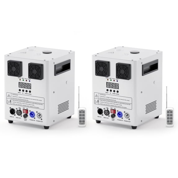Wondnuga 2Pack 900W Cold Spark Machine Spraying Electronic Flower Effect Machine w/ Remote Control DMX512 for Wedding Musical (White)