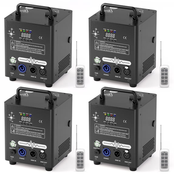 Wondnuga 4PCS 500W Mini Cold Spark Machine Sparkler Machine DMX512 Firework Machine 3-16ft Adjustable for Wedding Stage Party DJ Disco,Black