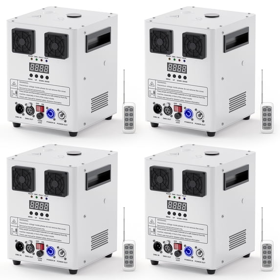 Wondnuga 4Pack 900W Cold Spark Machine Spraying Electronic Flower Effect Machine w/ Remote Control DMX512 for Wedding Musical (White)