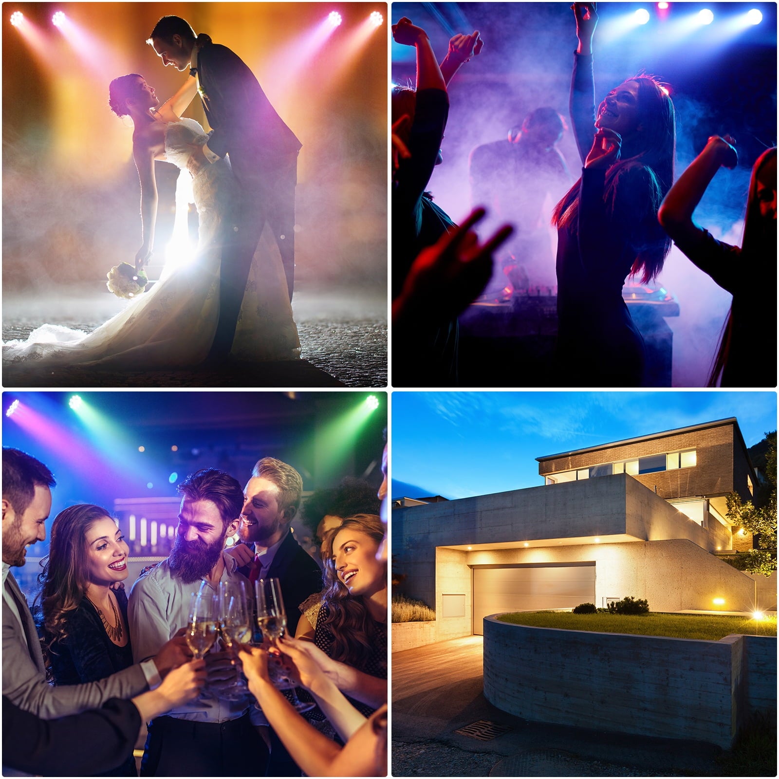 50W Rechargeable RGB LED Par Can Lights – Wireless Battery-Powered Uplights for DJ, Stage, Wedding & Party (8-Pack)