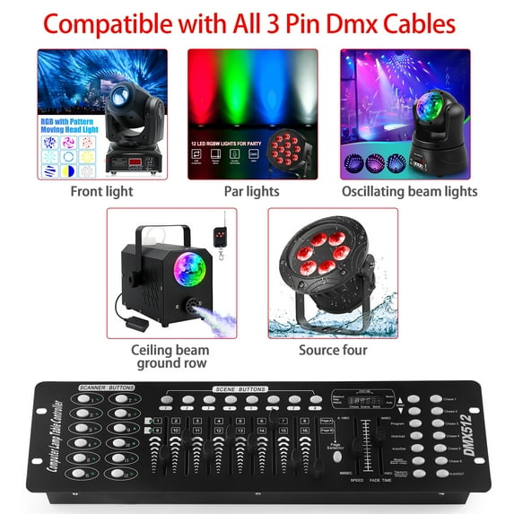 DMX512 Controller 192CH for Stage Bar DJ Disco Lighting