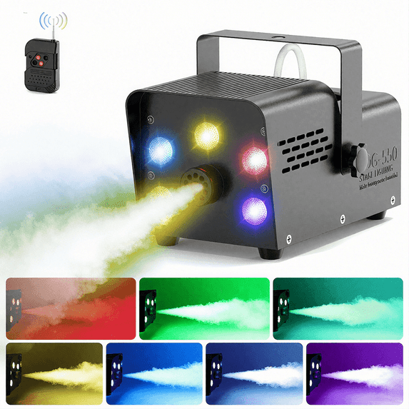 Fog Machine Smoke Machine 550W 3-in-one RGB Light Beads Smoke Machine Remote Control for Halloween Party Wedding
