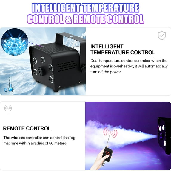 Fog Machine Smoke Machine 550W 3-in-one RGB Light Beads Smoke Machine Remote Control for Halloween Party Wedding