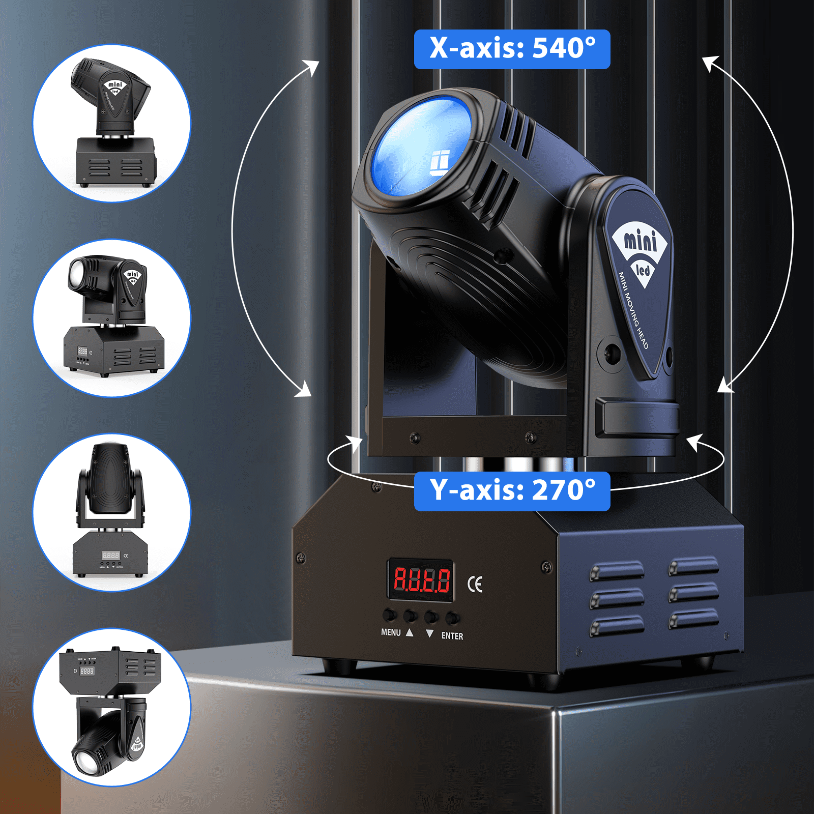 Mini Moving Head DJ Lights RGBW Beam DMX Stage Lights Sound Activated LED Stage Lighting for Party Dance Disco Christmas Halloween 4Pack