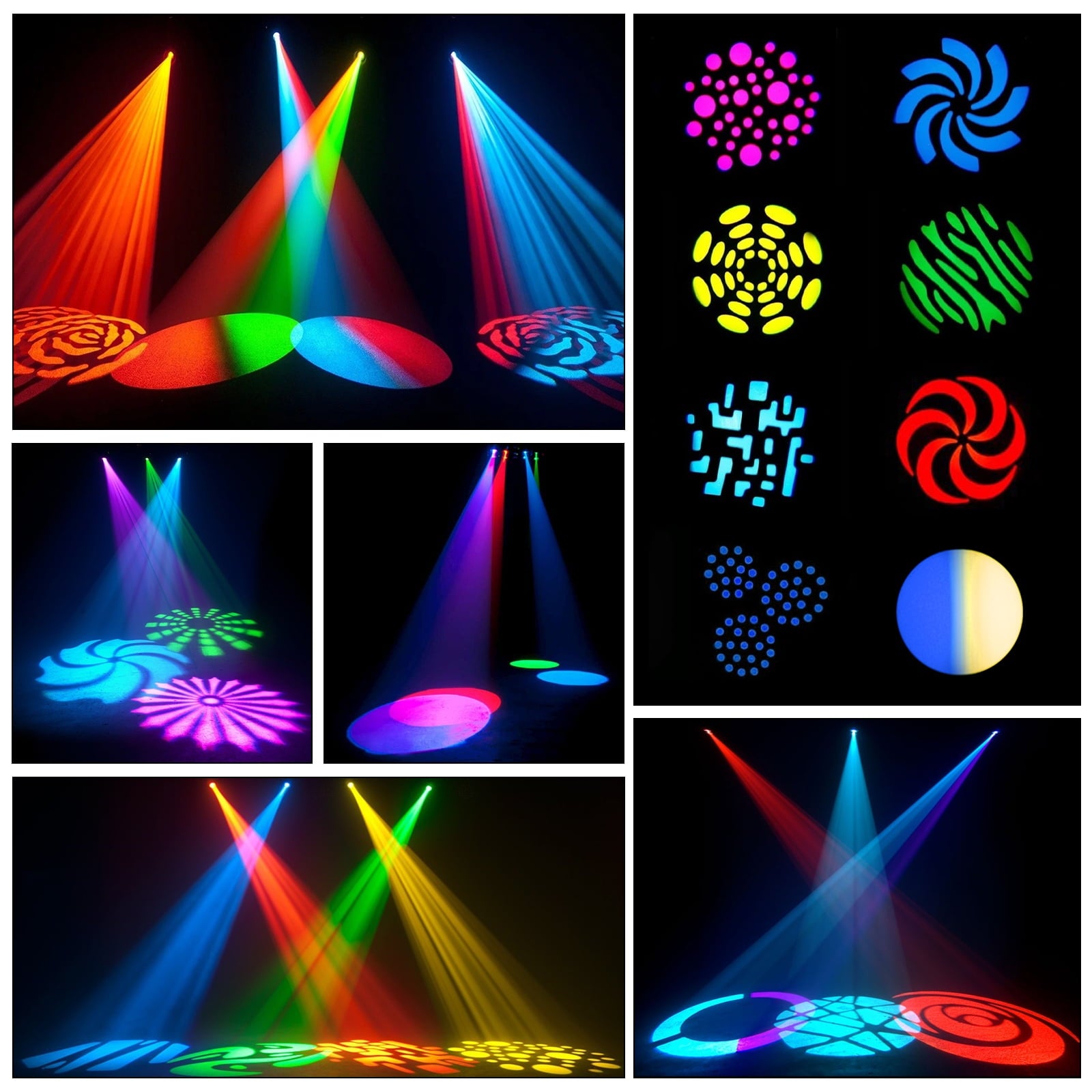 4-Pack Moving Head LED DJ Party Light, RGBW 8 Pattern Shake Disco Light with Remote and Control Sound Activated Spotlight for Church Wedding Live Show,Black