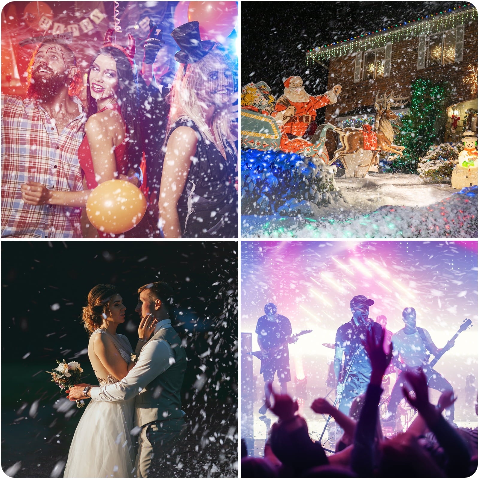 Snow Machine, 1500W 1L Stage Party Snowflake Machine with Wireless Remote & Wired Control for Christmas Wedding Party