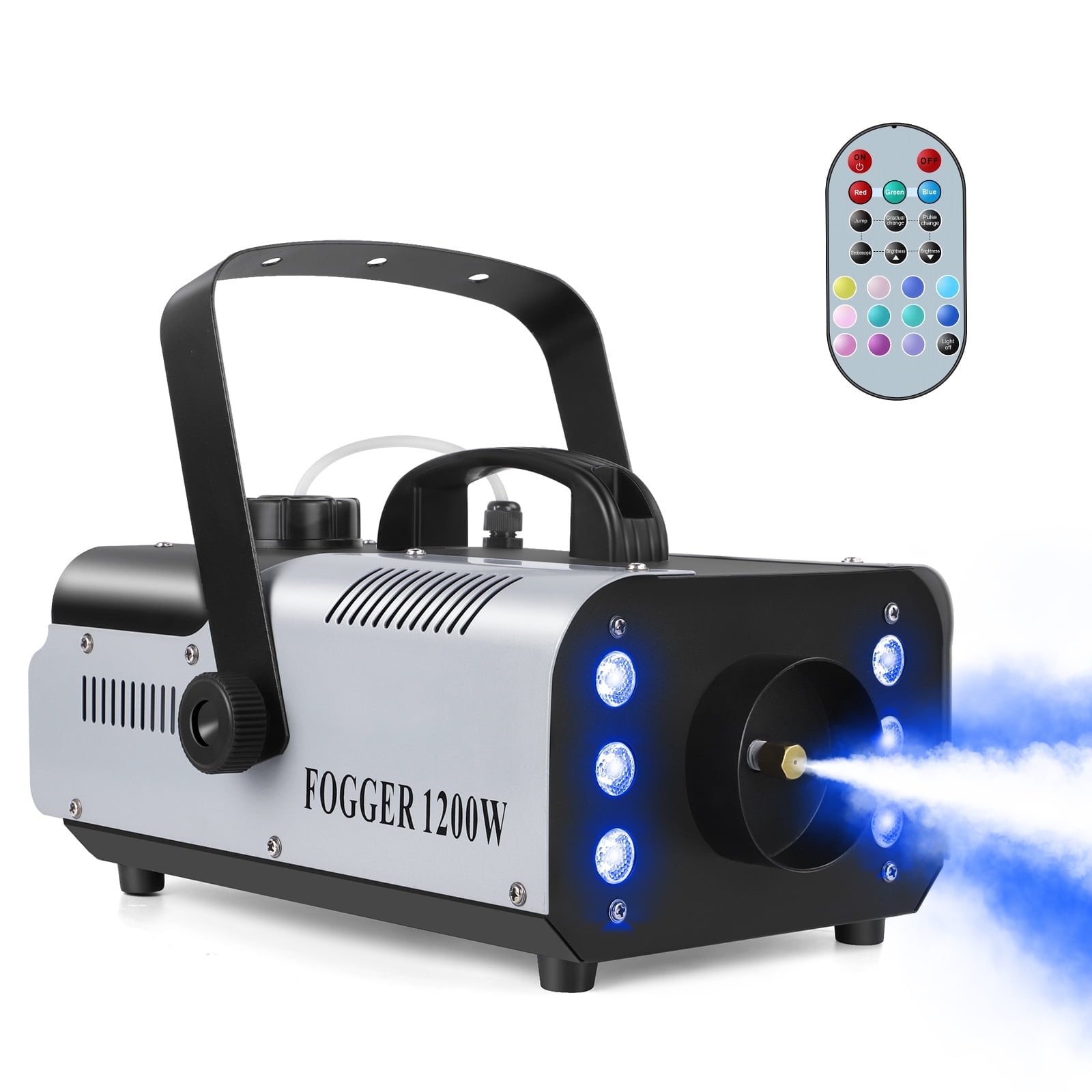 Fog Machine Smoke Machine 1200W with RGB LED Lights & Remote - Haze Smoke Generator for Halloween, Party, Stage, DJ, Club