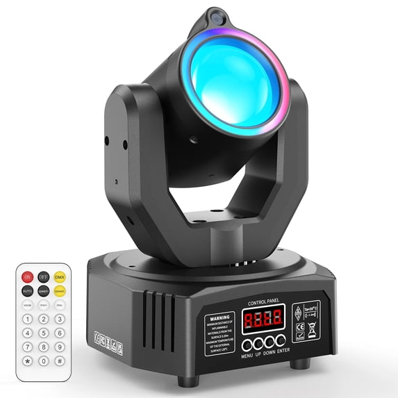 Wondnuga Mini Moving Head Stage Lighting with RGBW LED String DMX 512 Beam DJ Light for Disco Club Party