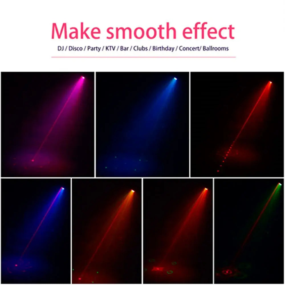 Mini RG Laser + RGB LED Party Light Stage Effect Lighting without Battery with Suction Cup and Remote Controller