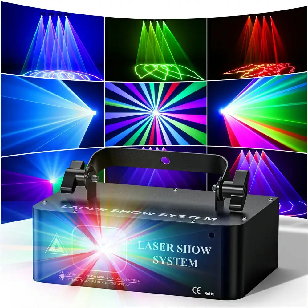 DMX512 LED Indoor Stage Lights RGB Laser Scanner Beam Effect Stage Light Sound Activated Bedroom Laser Projector Lighting Show