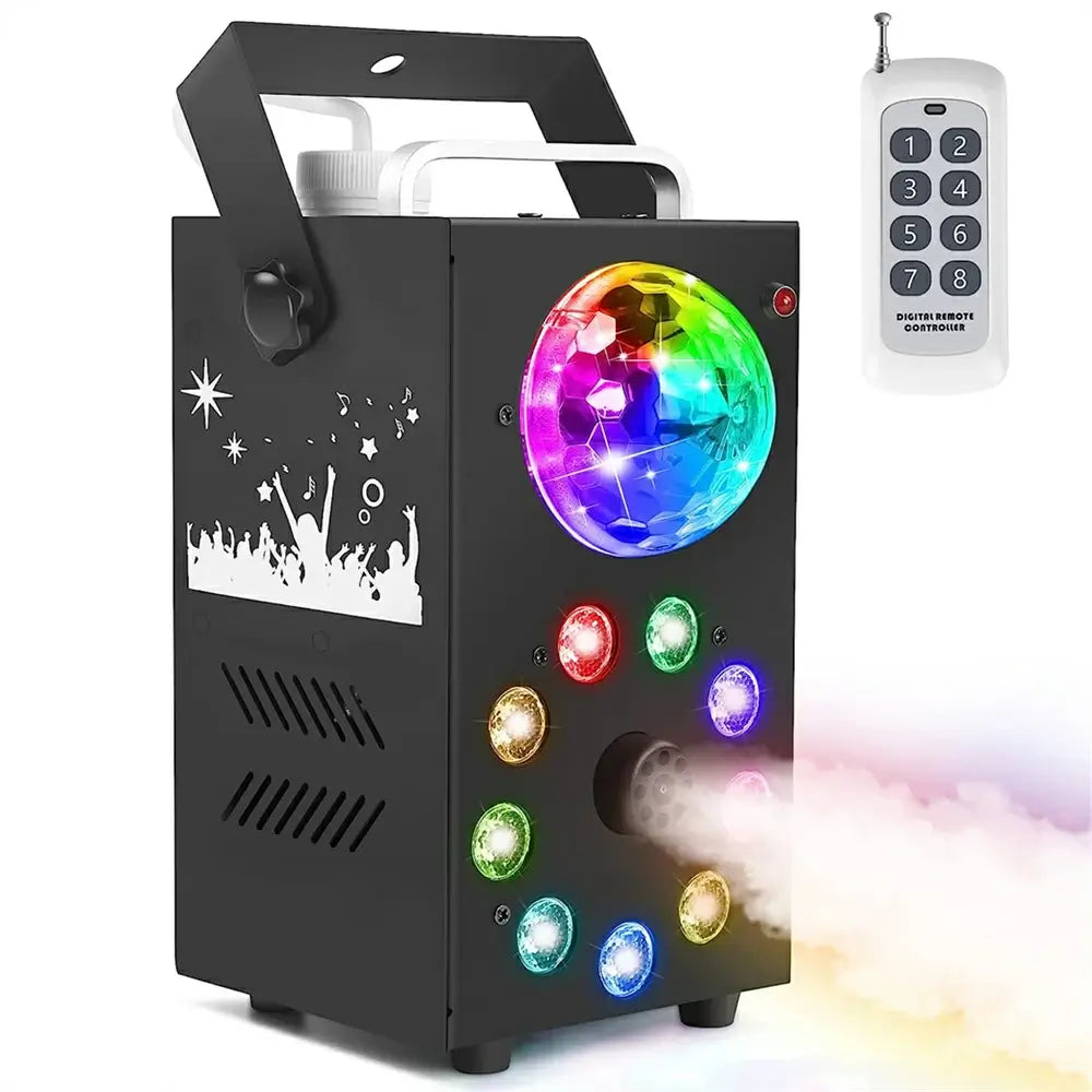 Fog Machine 700W with 9 LED Lights Disco Ball Lights,3500 CFM Huge Fog