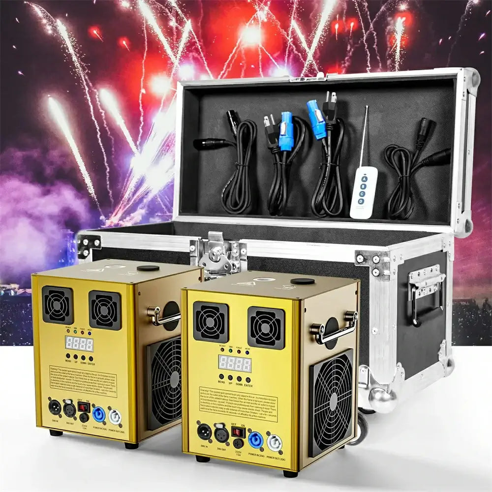 (Gold)Cold Spark Machine Stage Equipment Special Effect Machine with Wireless Remote Control Smart DMX Control