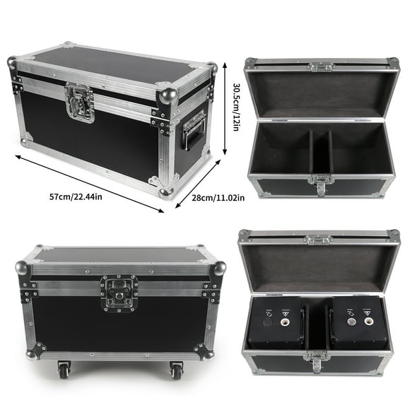 2pcs Cold Spark Firework Machine, 3 Gears Height Adjustable DMX Stage Effect Machine with Flight Case for Wedding Stage DJ Disco Dance Show,Black