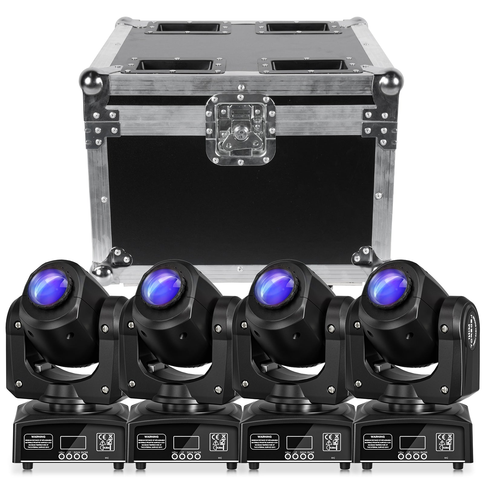 Indoor Hanging RGBW LED Sound Activated Moving Head Lights with Case(4 Count)