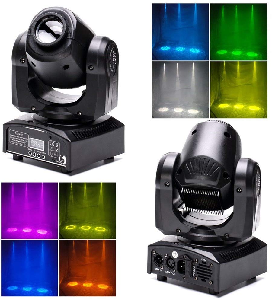 Indoor Hanging RGBW LED Sound Activated Moving Head Lights with Case(4 Count)