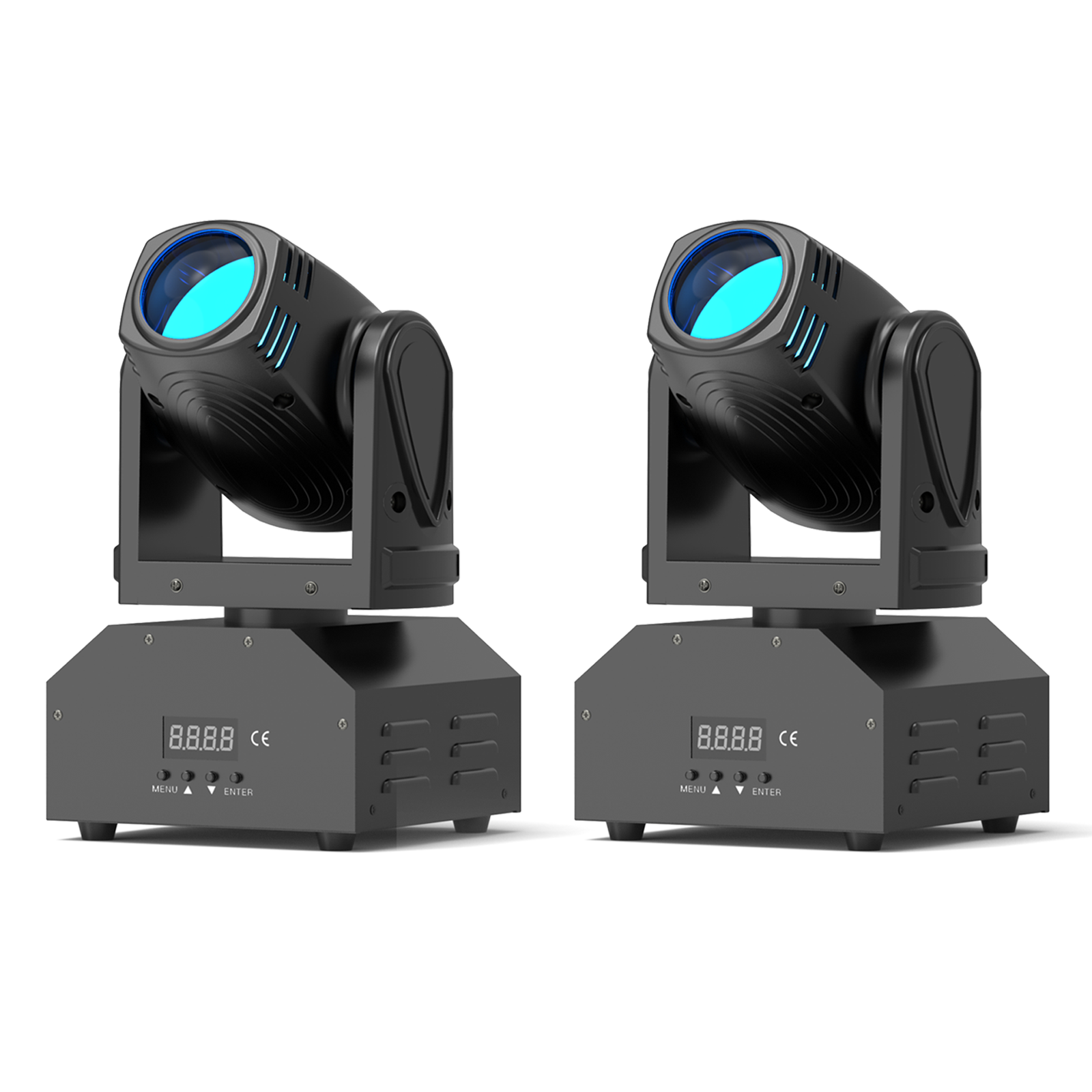 2 Pack Mini Moving Head Stage Light RGBW LED(4 in 1)15W Import Beads 11/13CH DMX512 Sound-activated