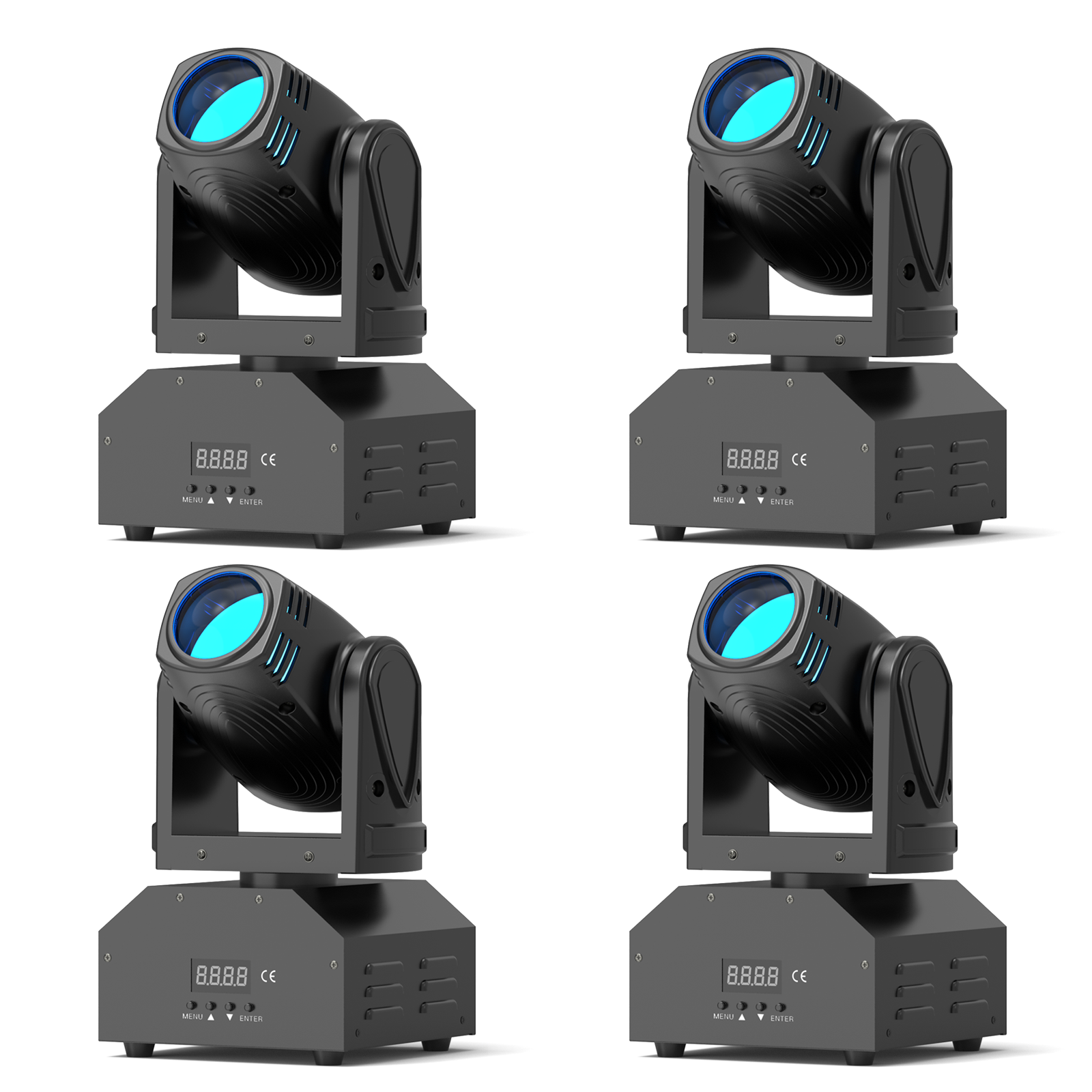 4 Pack Mini Moving Head Stage Light RGBW LED(4 in 1)15W Import Beads 11/13CH DMX512 Sound-activated
