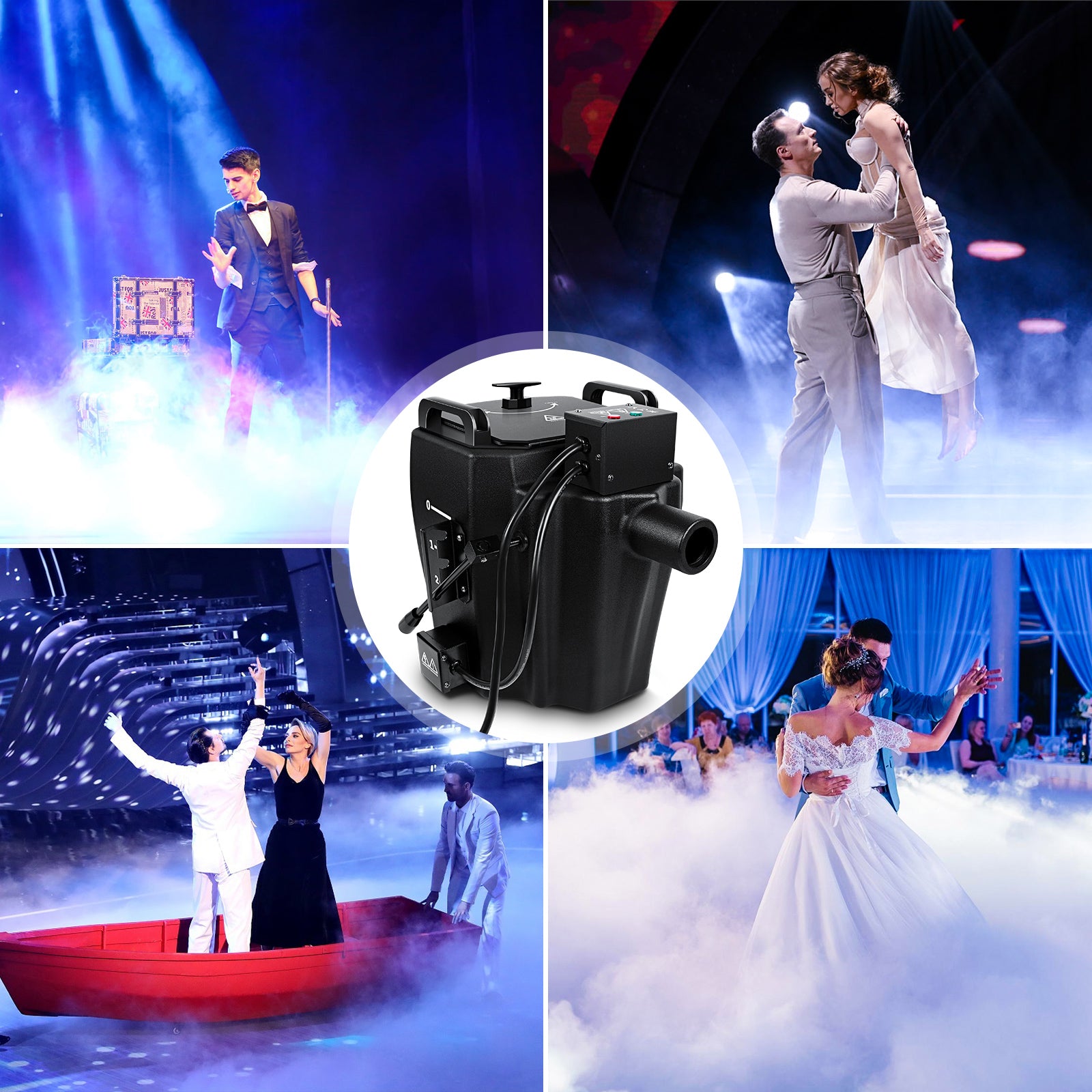 Dry Ice Machine 3500W Stage Low Lying Fog Machine Manual Control for Indoor Outdoor Wedding Bar KTV Party Club