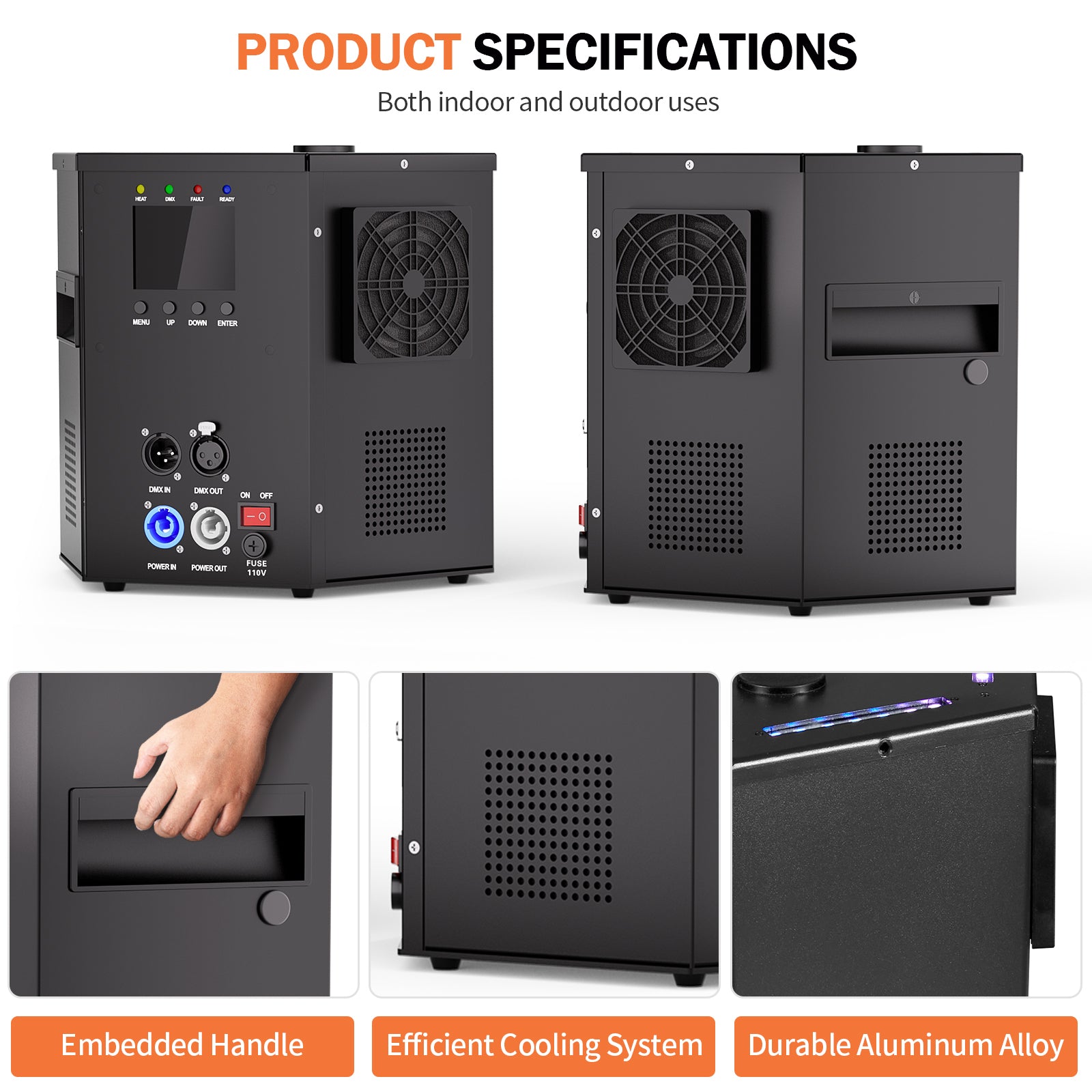 2Pack 1200W RGB LED Cold Spark Machine Firework Machine Stage Effect DMX for Wedding Party (Black)