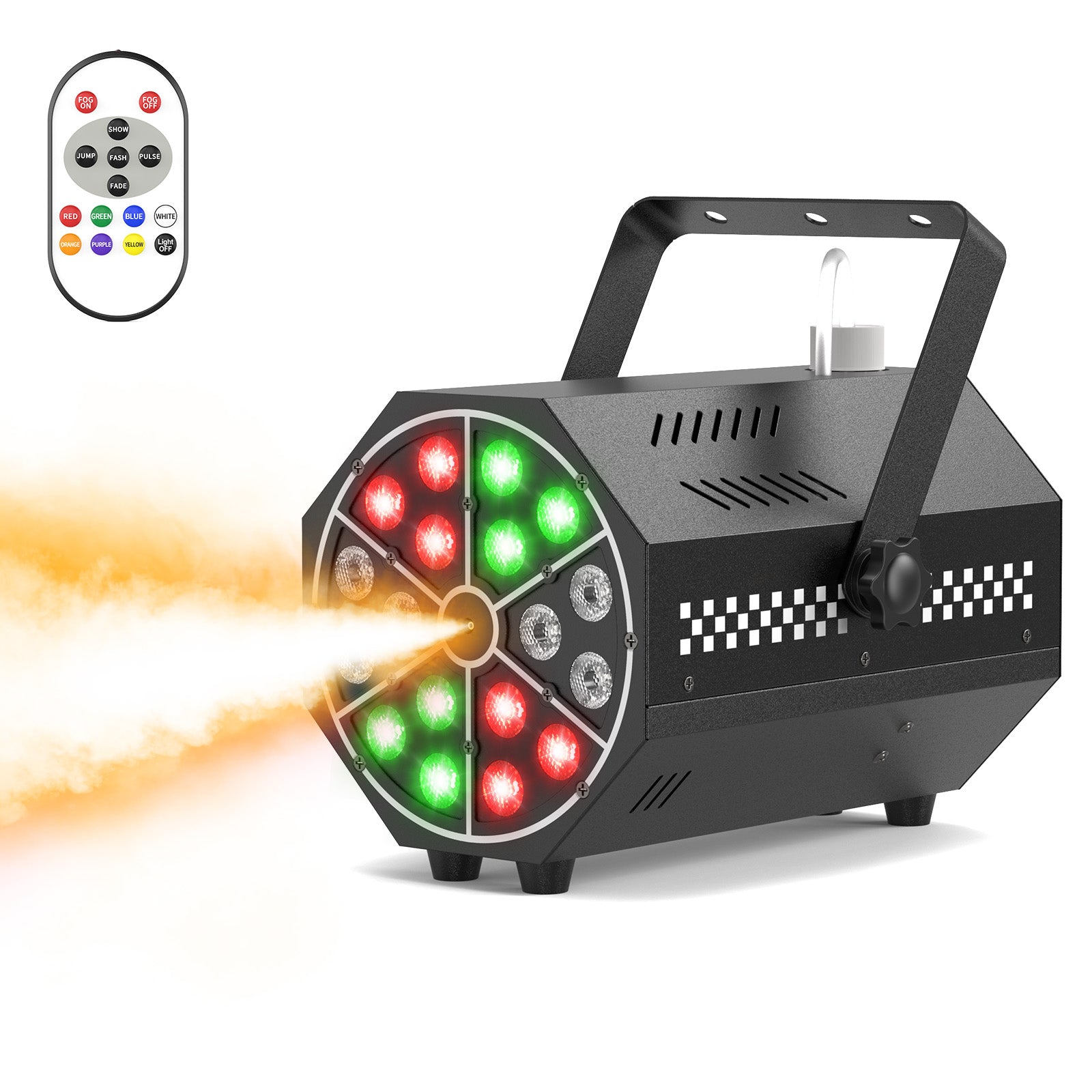 Halloween Fog Machine 1000W 18-LED RGB with Remote for Halloween Party Wedding