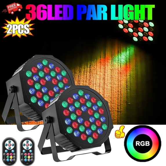 JAJALUYA 6Pack Stage Lights 36 LED Par Lights with Wireless Remote Sound Activated DMX Control for DJ Party Effect Lighting