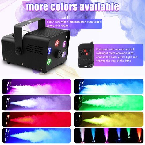 Fog Machine Smoke 550W 5 three-in-one RGB Light Beads Smoke Machine with Remote Control for Party Stage