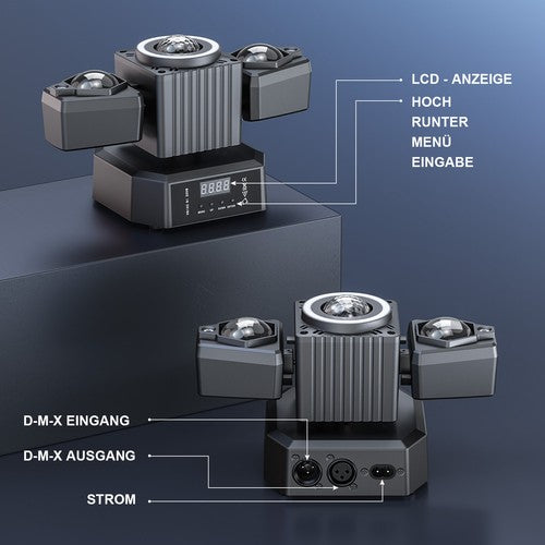 2-Pack 65W RGBW Dual-Arm Stage Light with Starry Effect - Remote/DMX512/Auto/Sound Control for DJ Parties & Events