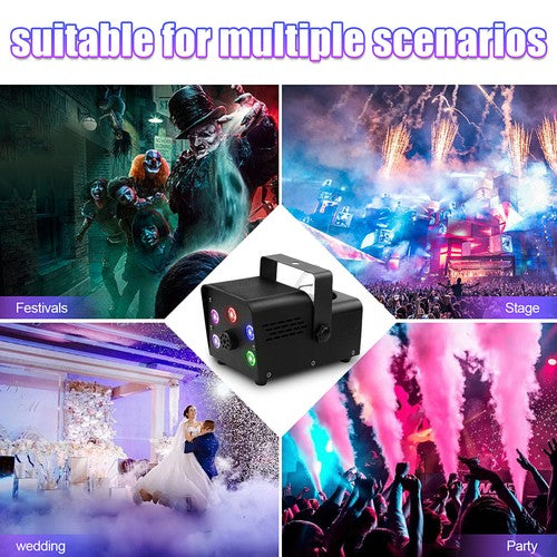 Fog Machine Smoke 550W 5 three-in-one RGB Light Beads Smoke Machine with Remote Control for Party Stage