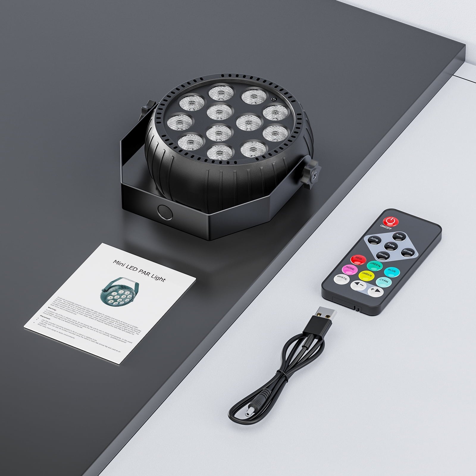 4Pack Rechargeable LED Par Can Lights, 50W RGB Wireless Uplighting, Battery Powered Stage Lights for DJ Wedding Party Events