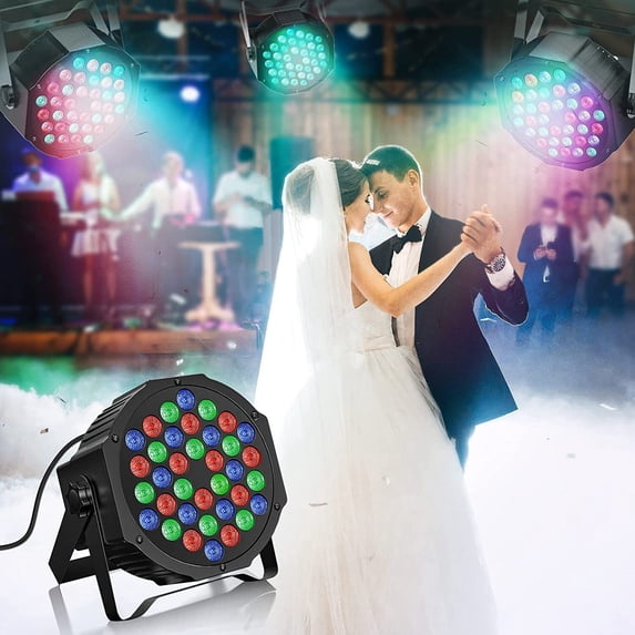 JAJALUYA 6Pack Stage Lights 36 LED Par Lights with Wireless Remote Sound Activated DMX Control for DJ Party Effect Lighting