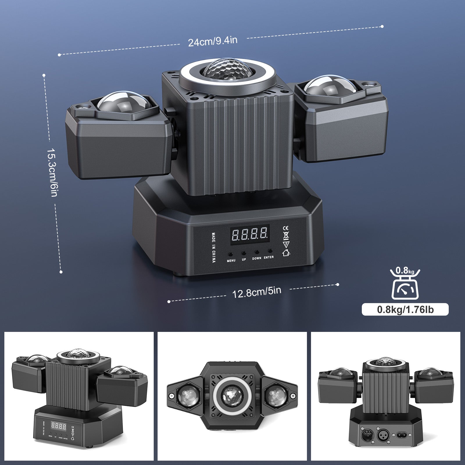 2-Pack 65W RGBW Dual-Arm Stage Light with Starry Effect - Remote/DMX512/Auto/Sound Control for DJ Parties & Events