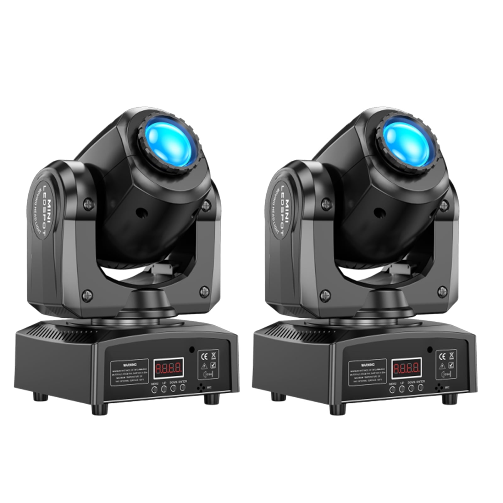 2Pack Moving Head DJ Light, RGBW 8-Pattern Sound-Activated Spotlight with Remote for Party Wedding Stage Show