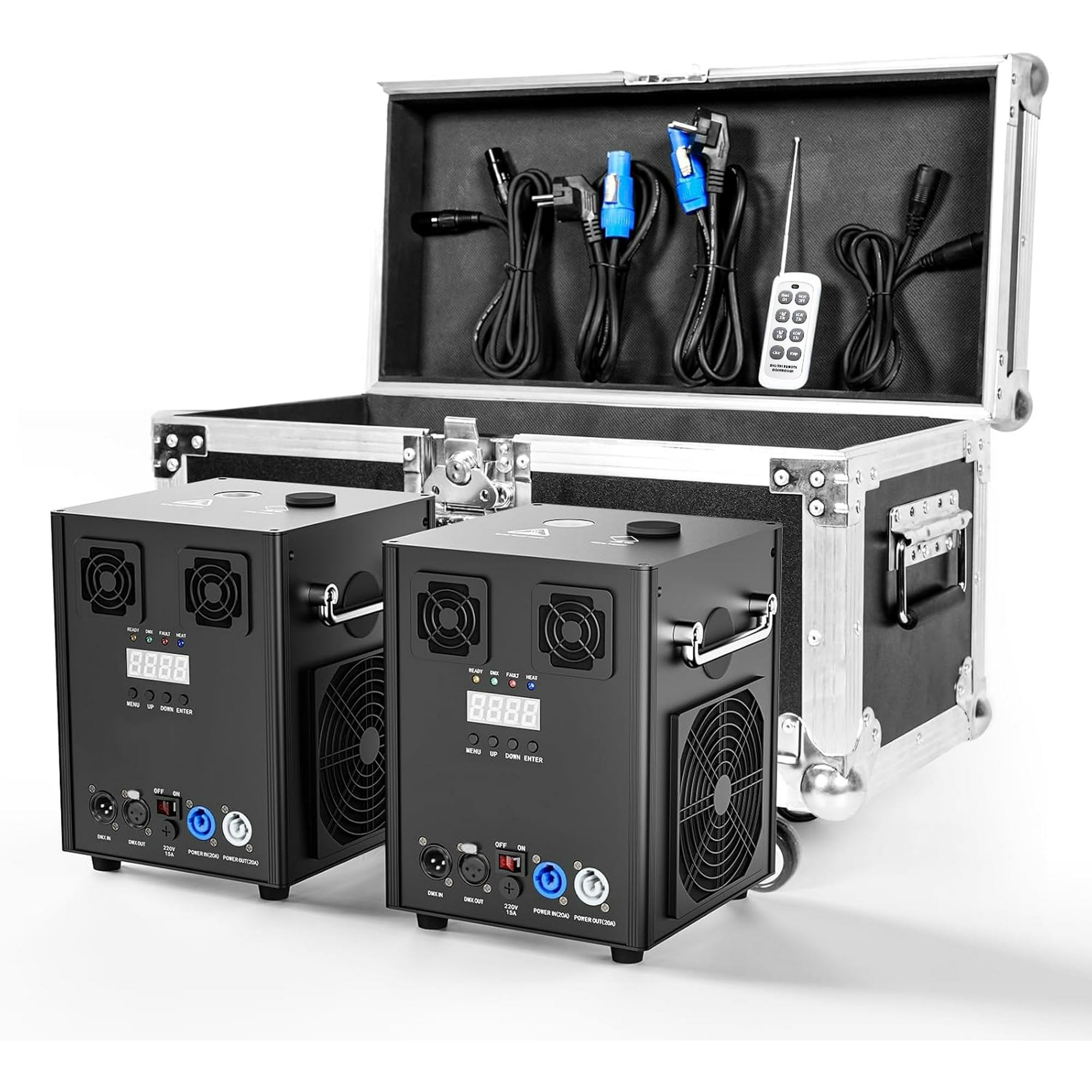 Cold Spark Machine 700W DMX Stage Effect Machine 6.6-16ft for Stage DJ Disco with Flight Case 2 Pcs Black