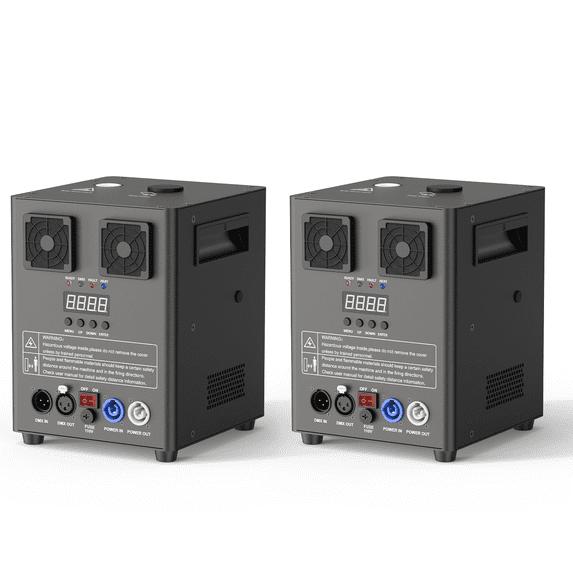 Wondnuga 2Pack 900W Cold Spark Machine Spraying Electronic Flower Effect Machine w/ Remote Control DMX512 for Wedding Musical,30% lighter(Model 2.0 Black)
