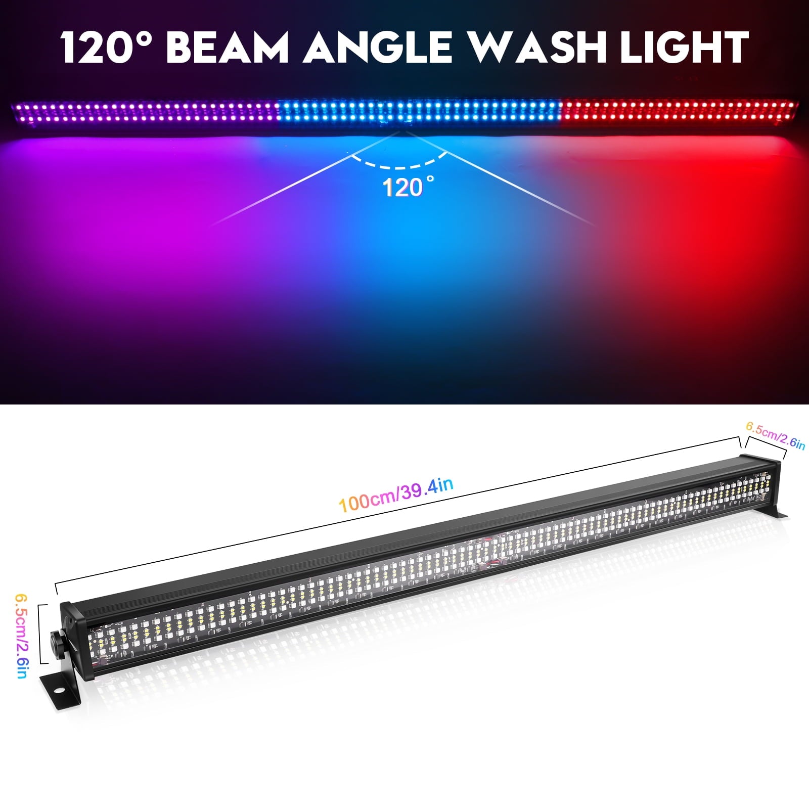 Stage Light Bar, 336 LEDs 70W RGBW Dj Light Bar Wash Lights Wall Washer Strip DMX Control Dj Stage Lighting for Indoor Disco Party Church Birthday Bar Wedding 2PACK