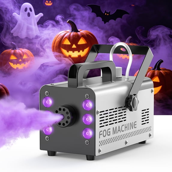 JAJALUYA 400W Fog Machine RGB LED Halloween Smoke Machine Stage Lighting Effect with Remote Control Fog Machine for Party Halloween Wedding DJ Show Concert Bar