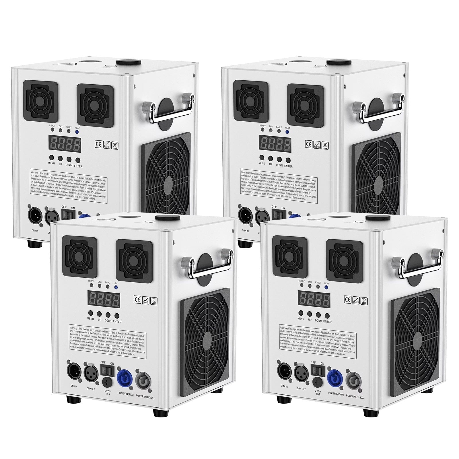 4PackS 700W Cold Spark Machine Cold Sparkler Machine DMX512 Firework Machine 3-16ft for Wedding Stage Party DJ Disco Band Performance,White