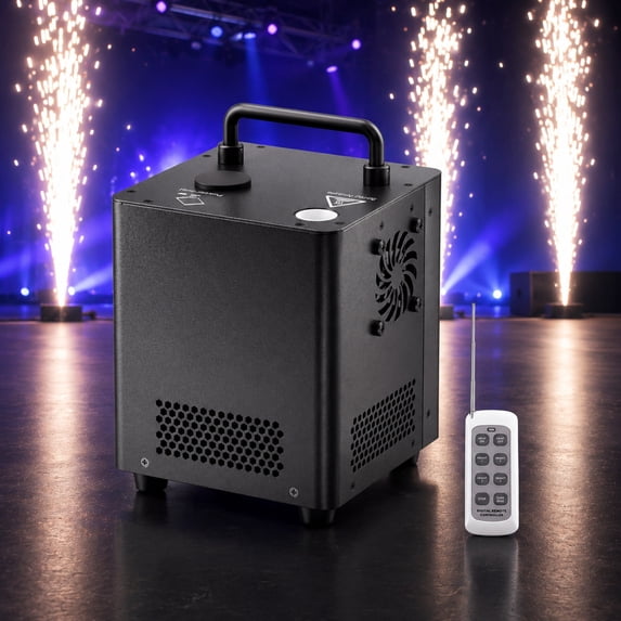 JAJALUYA 500W Cold Spark Machine Mini Sparkler Machine DMX512 Firework Machine 3-16ft Adjustable for Wedding Stage Party DJ Disco,Black