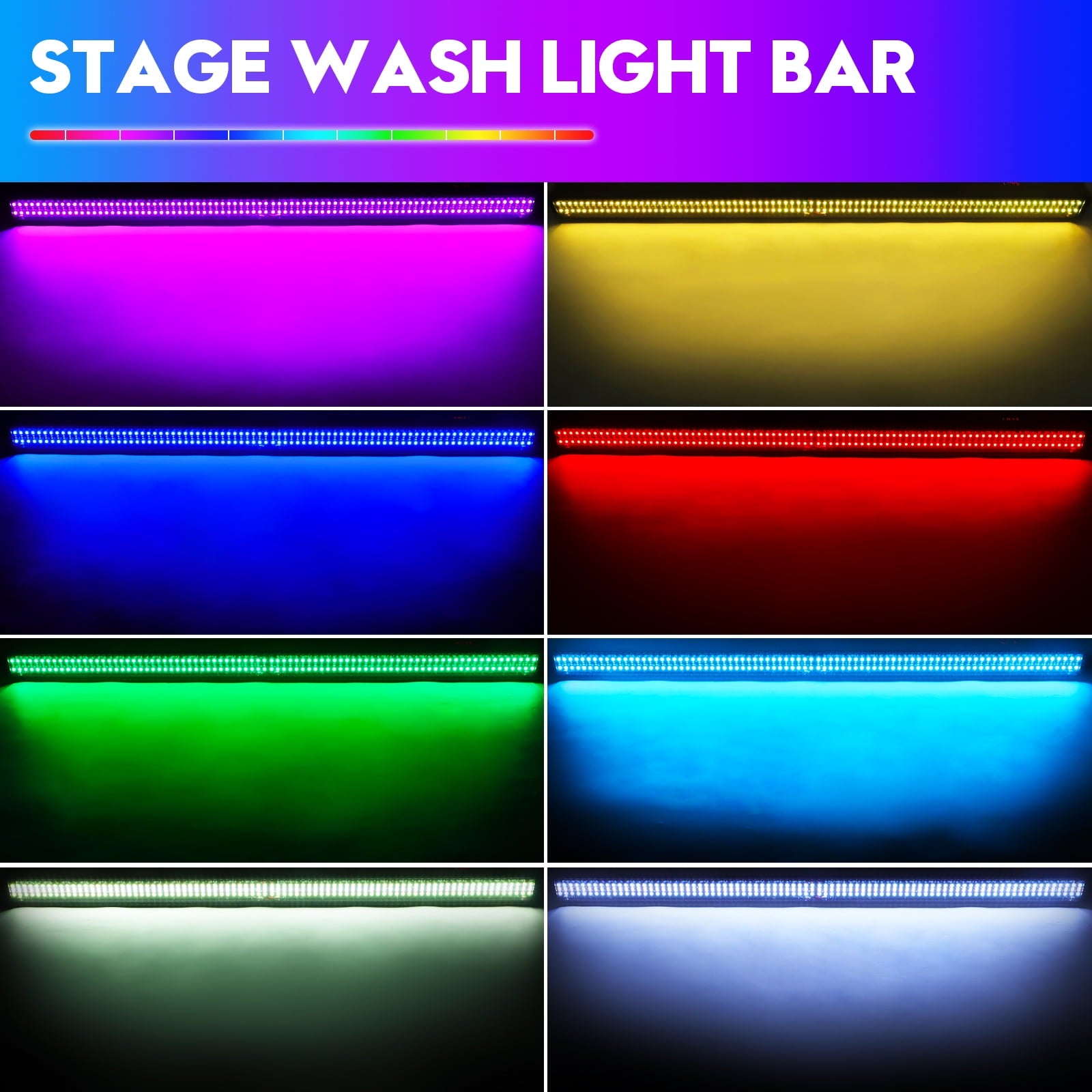 Stage Light Bar, 336 LEDs 70W RGBW Dj Light Bar Wash Lights Wall Washer Strip DMX Control Dj Stage Lighting for Indoor Disco Party Church Birthday Bar Wedding 4PACK