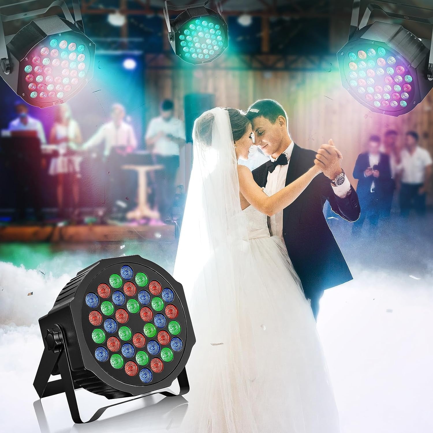 8PCS Rechargeable Par Lights 36W RGB Battery Powered, Wireless LED Par Lights DJ Uplights Sound Activated Remote Control for Wedding Events Club Party Church Stage Lighting