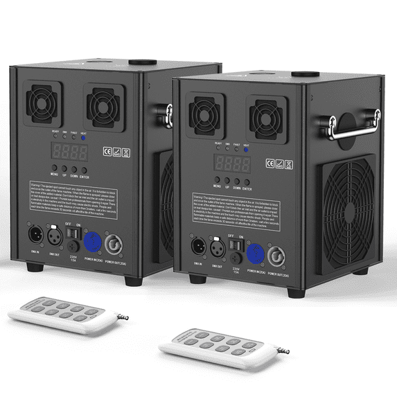 Wondnuga 700W Cold Spark Machine DMX512 Firework Machine Flame Machine 3-16ft Adjustable for Wedding Stage Party DJ Disco,Black 2Pack