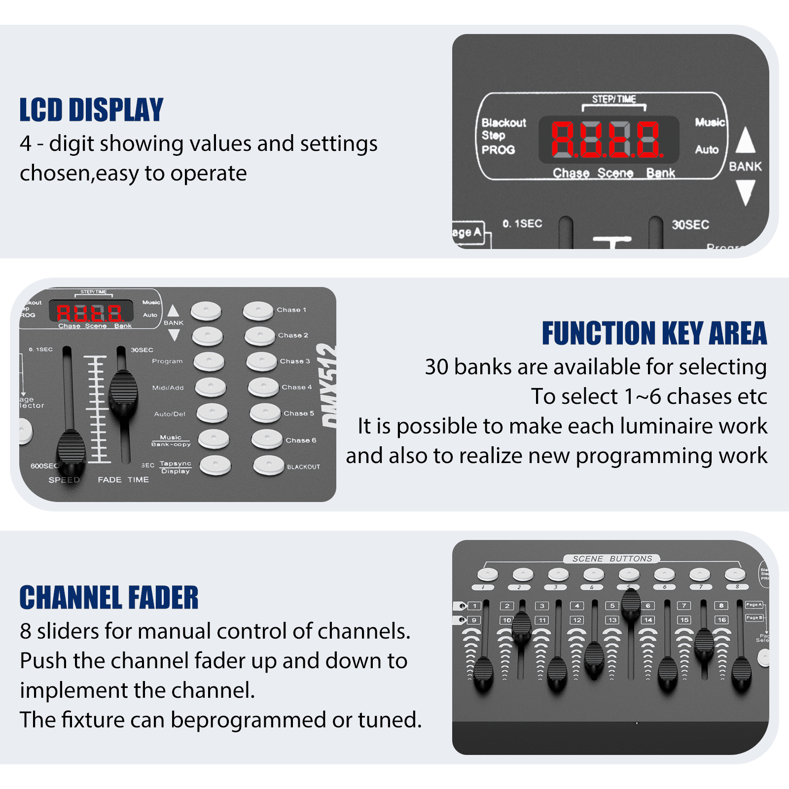DMX Controller 192 Channel for DJ Lights and Moving Head Stage Lights, Black